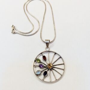 Sterling Silver Gemstone OOAK Necklace